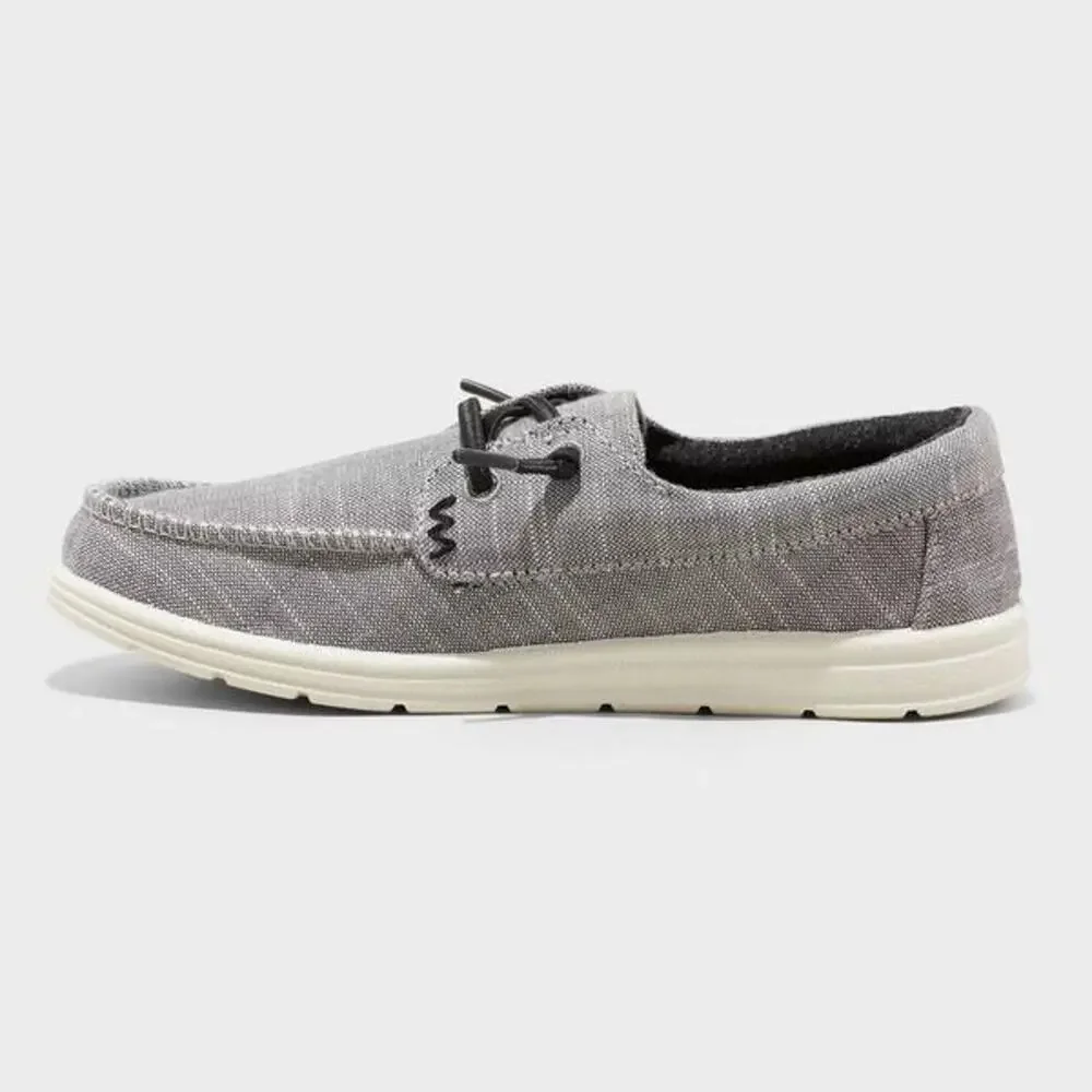 Big Boys Boat Shoes Gray Size 5 Cat & Jack Briar Slip On Casual Loafers New